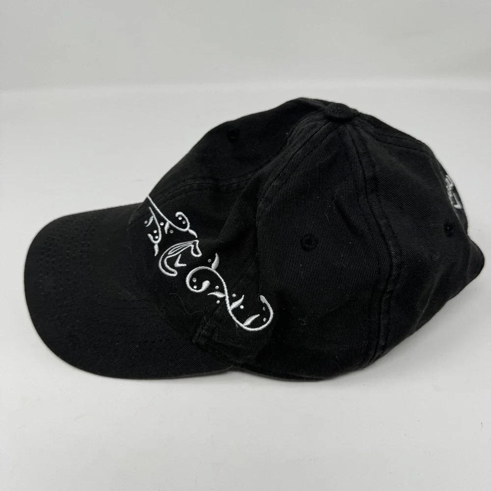 Callaway Hat Cap Strap Back Black Golf Baseball Embroidered Logo Scroll Mens - Picture 4 of 5